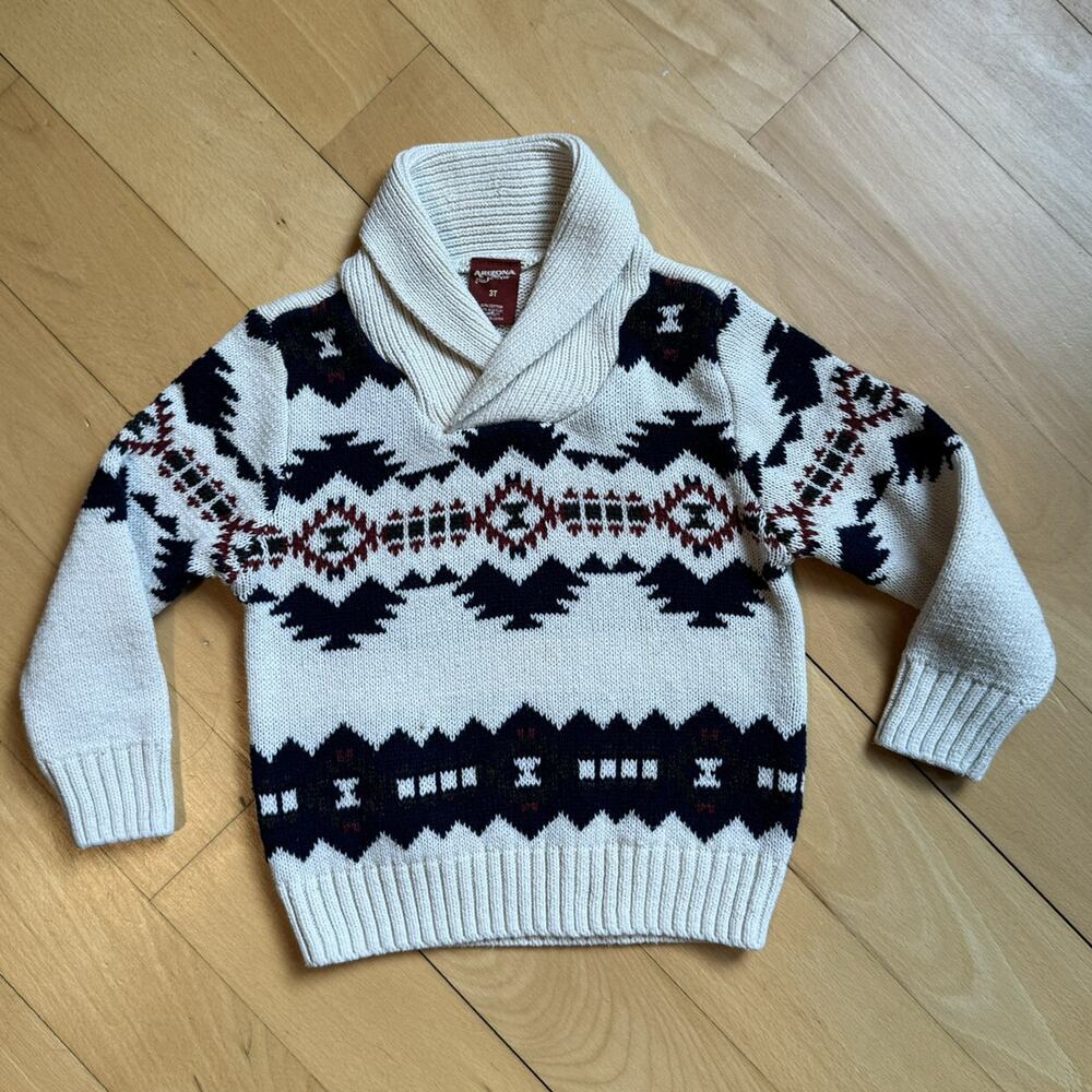 Arizona Jeans Co Shawl Collar Southwest Sweater Size 3T
